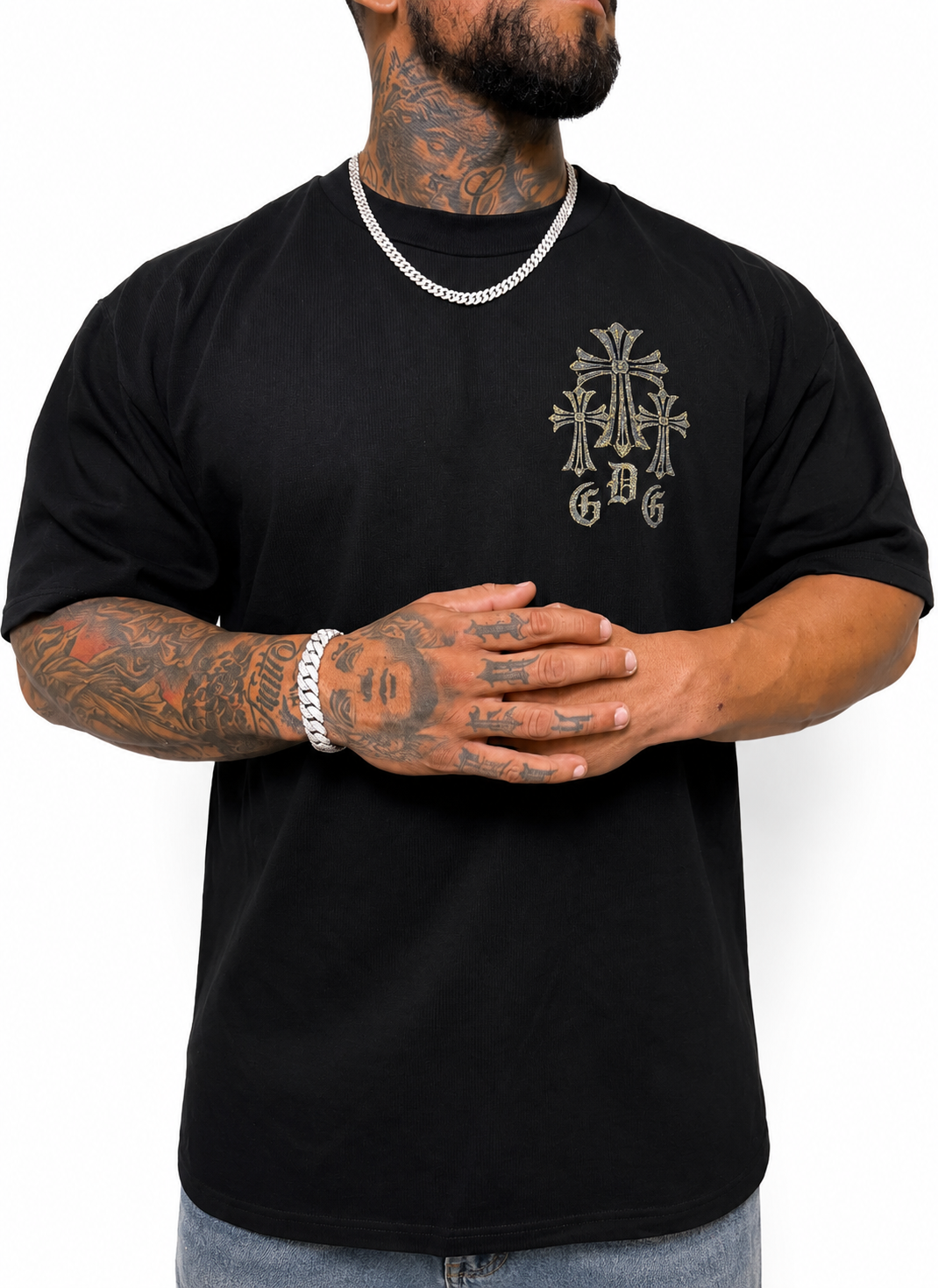 GDG Reflective Cross Tee – Black