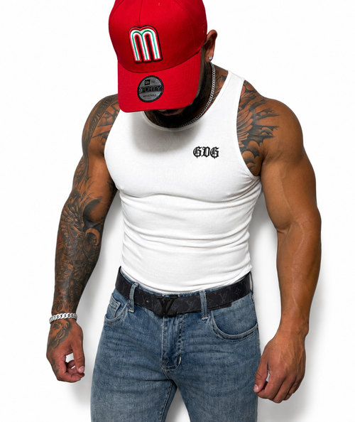 GDG Embroidered Tank – White